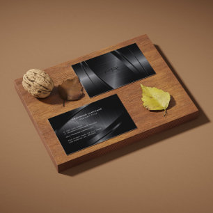 Donkergrijze metalen textuur-roestvrij staal look visitekaartje