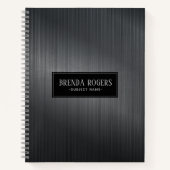 Donkergrijze metallic textuur notitieboek (Voorkant)