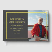 Donkergrijze minimalistische foto in liefdevol geh gastenboek (Voorkant)