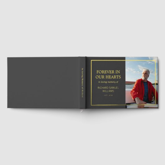 Donkergrijze minimalistische foto in liefdevol geh gastenboek (Volledig)