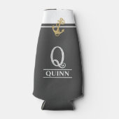 Donkergrijze mono-grammaticale flaconkoeler flesjeskoeler (Voorkant)