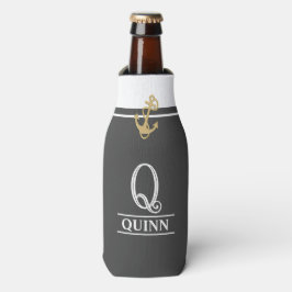 Donkergrijze mono-grammaticale flaconkoeler flesjeskoeler