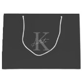 Donkergrijze Monogram Bruidsmeisje Voorstel Cadeau Groot Cadeauzakje (Voorkant)