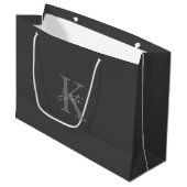 Donkergrijze Monogram Bruidsmeisje Voorstel Cadeau Groot Cadeauzakje (Voorkant Gekanteld)