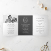 Donkergrijze monogram kransverhaal toewijding brui drieluik programma (Binnen)