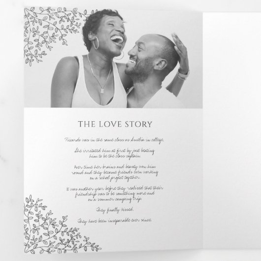 Donkergrijze monogram kunst verhaal dedicatie brui drieluik programma (Binnenzijde eerst)