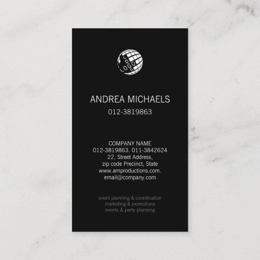 Donkergrijze monogram Visitekaartje