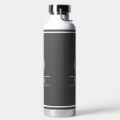 Donkergrijze Monogram Waterfles (Links)