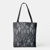 Donkergrijze mozaïekglazen Canvas tas (Achterkant)