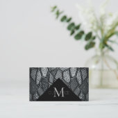 Donkergrijze mozaïekglazen monogram Visitekaartje  (Staand voorkant)