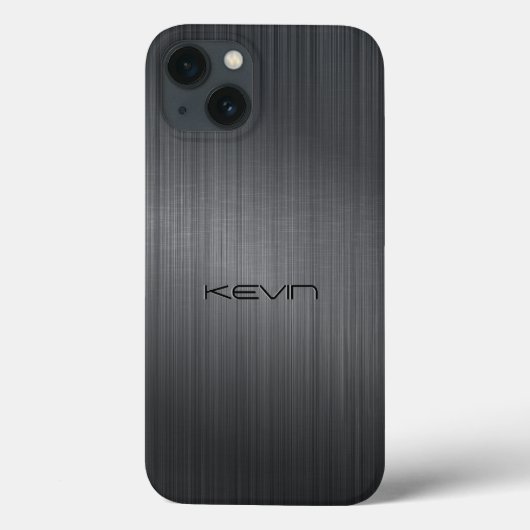 Donkergrijze naald-geborsteld aluminium achtergron Case-Mate iPhone case (Achterkant)