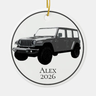 Donkergrijze offroad utility vehicle 7-sleuf grill keramisch ornament