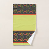 Donkergrijze Pinks en Oranje Floral Accented Bad Handdoek (Handdoek)