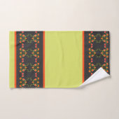 Donkergrijze Pinks en Oranje Floral Accented Bad Handdoek (Handdoek)