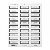 Donkergrijze rand Formeel retouradres Label (Full Sheet)