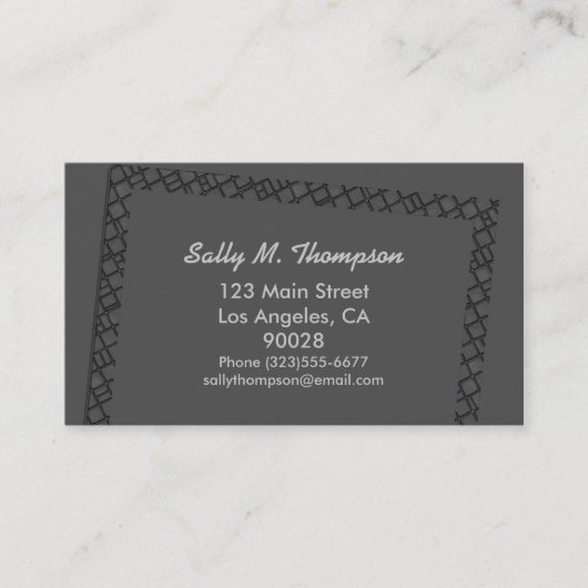 donkergrijze rand Lijst Visitekaartje (Voorkant)