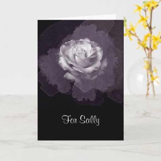 Donkergrijze roos Valentijnskaart Kaart (Gele Bloem)