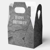 donkergrijze rottextuur voor verjaardag bedankdoosjes (Geopend)