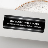 Donkergrijze satin- en zilvergrenspost etiket