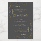 Donkergrijze siergoudhoeken Productlabels Voedselcontainer Etiket (Enkel label)