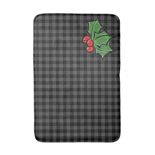 Donkergrijze speldenstaart met Holly Sprigs Badmat (Voorkant Verticaal)