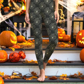 Donkergrijze spin web patroon Halloween Leggings