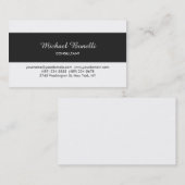 Donkergrijze streep klassiek wit visitekaartje (Voorkant / Achterkant)