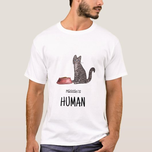 Donkergrijze Tabby Kat T-shirt (Voorkant)