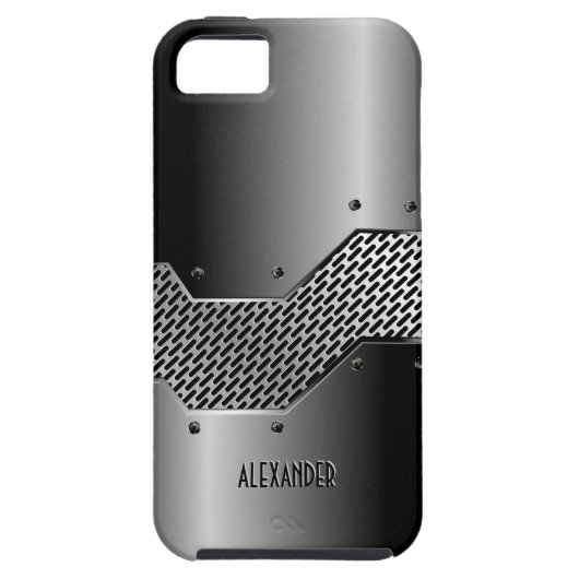 Donkergrijze tinten glanzende metallic look Case-Mate iPhone case (Achterkant)