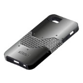 Donkergrijze tinten glanzende metallic look Case-Mate iPhone case (Onderkant)