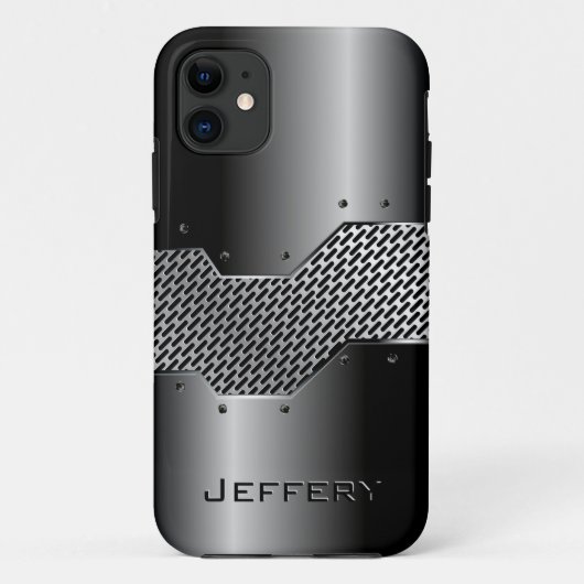 Donkergrijze tinten glanzende metallic look Case-Mate iPhone case (Achterkant)