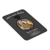 Donkergrijze trouwring foto Save the Date Magneet (Rechterzijde)