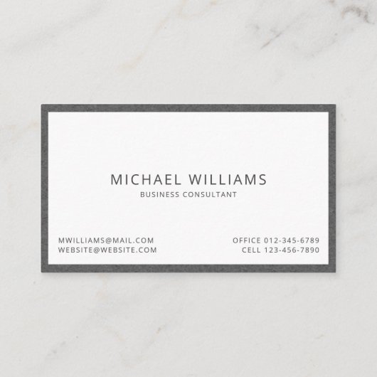 Donkergrijze waswollen Visitekaartjes (Achterkant)