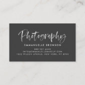 Donkergrijze Waterverf penseel met fotograaf Visitekaartje (Achterkant)
