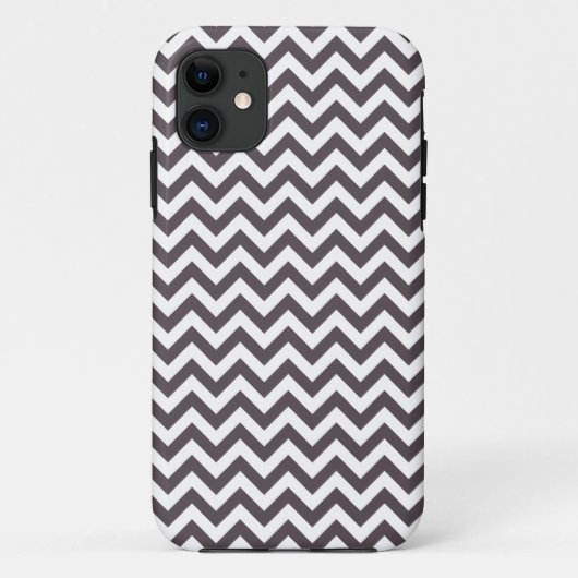 Donkergrijze witte Chevron Pattern Case-Mate iPhone Case (Achterkant)