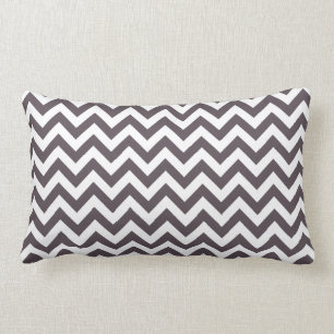 Donkergrijze witte Chevron Pattern Kussen