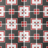 Donkergrijze witte en rode moderne geometrische mo tegeltje