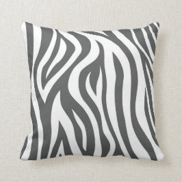 Donkergrijze zebra werpkussens kussen