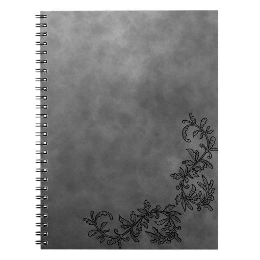 Donkergrijze & Zwarte Accent Notebook Chic Minimal Notitieboek (Voorkant)