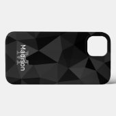 Donkergrijze zwarte geometrische mesh monogram Case-Mate iPhone case (Achterkant (horizontaal))