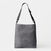 Donkergrijze zwarte lederen foto, monogramed crossbody tas (Achterkant)