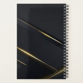 Donkergrijze zwarte lijnen en goudlijnen planner (Achterkant)