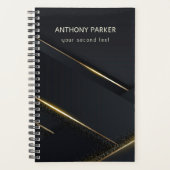 Donkergrijze zwarte lijnen en goudlijnen planner (Voorkant)