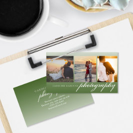 Donkergroen 3-foto Collage Fotografie Visitekaartje