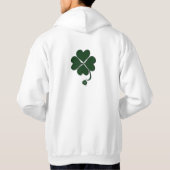 Donkergroen 4 Leaf Clover St. Patrick's Day White Hoodie (Achterkant)
