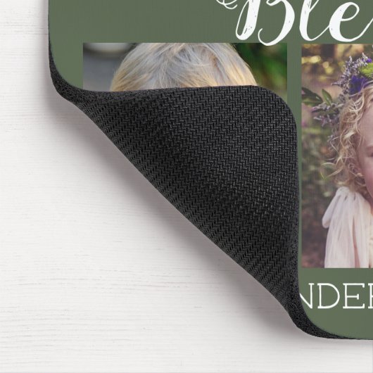 Donkergroen 6 Foto collage Muismat (Hoek)