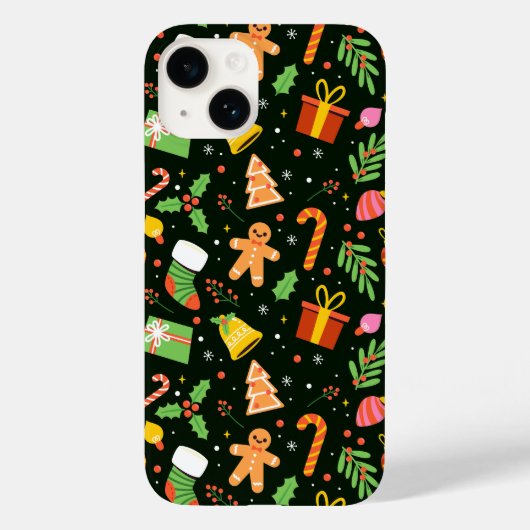 Donkergroen Abstract kerstpatroon Case-Mate iPhone Case (Achterkant)