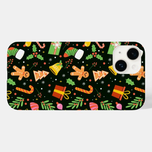 Donkergroen Abstract kerstpatroon Case-Mate iPhone Case (Achterkant (horizontaal))