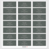 Donkergroen | Adresetiketten voor bruiloft Sticker (Vel)
