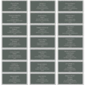 Donkergroen | Adresetiketten voor bruiloft Sticker (Voorkant)